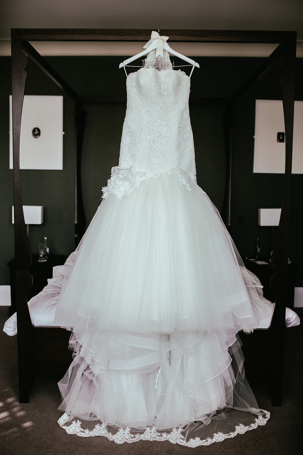 hanging wedding dress