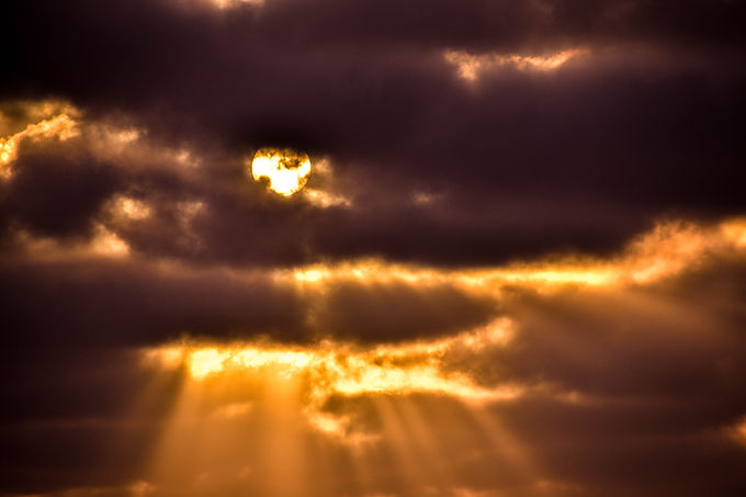 Clouds blocking the sun