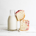 Milk and bread representing common food intolerances