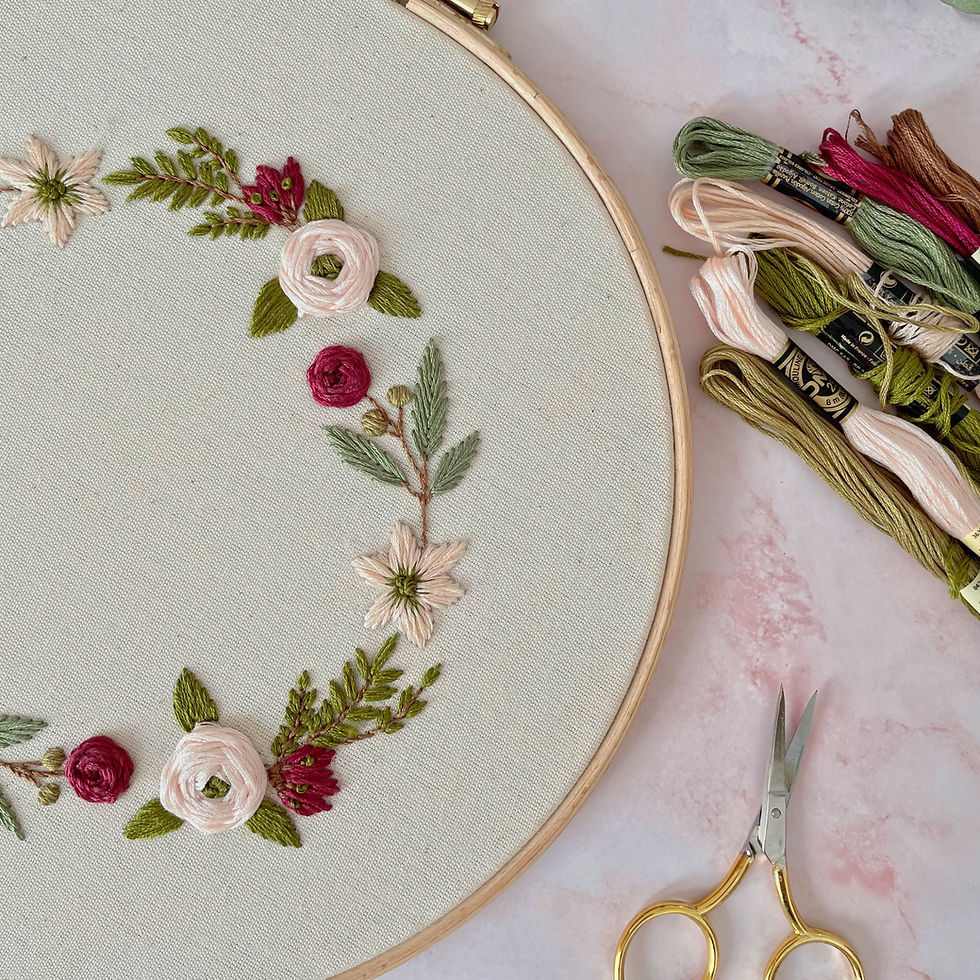 Close-up of premium embroidery thread and needles representing artisanal quality