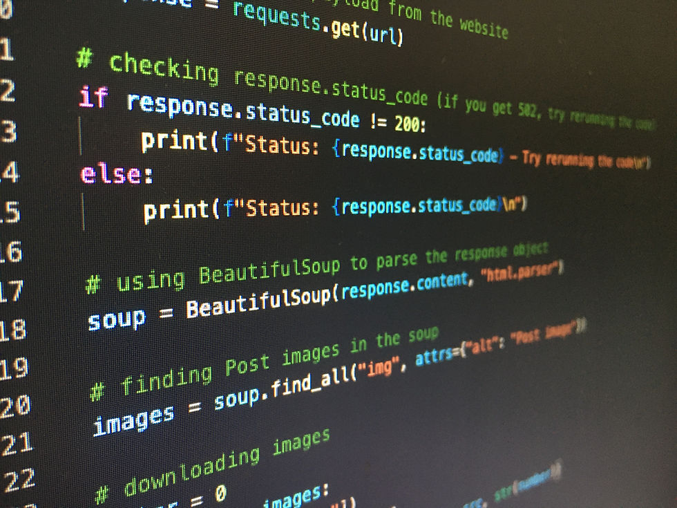 screen showing some python code