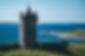 Stone tower overlooking the Atlantic Ocean near Ireland’s dramatic west coast