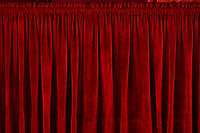 red curtains