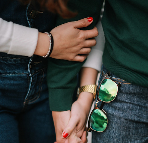 couple holding hands