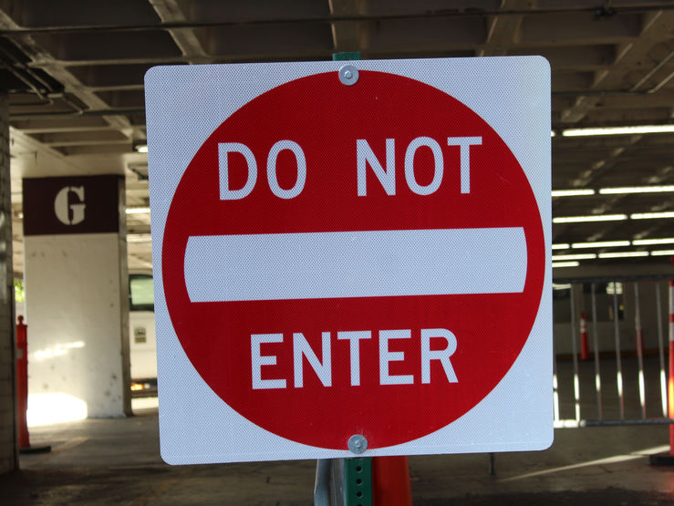 Do not enter reflective signage