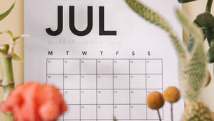 calendar showing the month of july