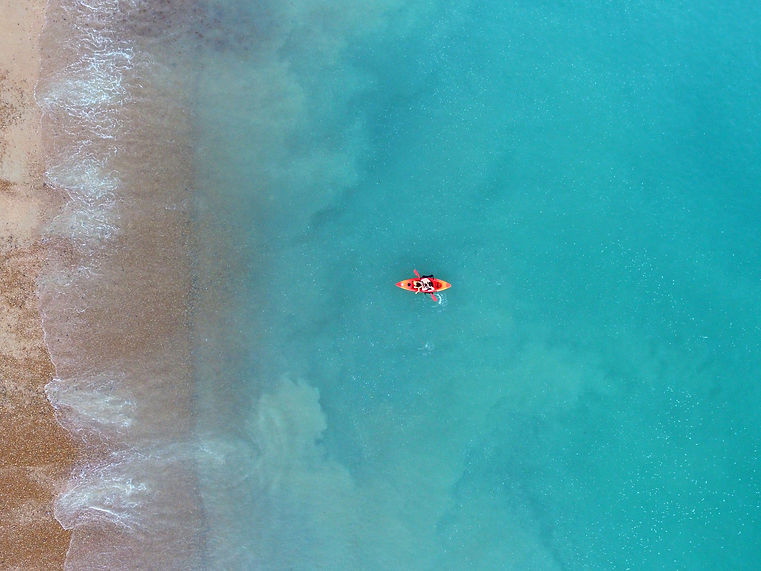 kayakers aerial