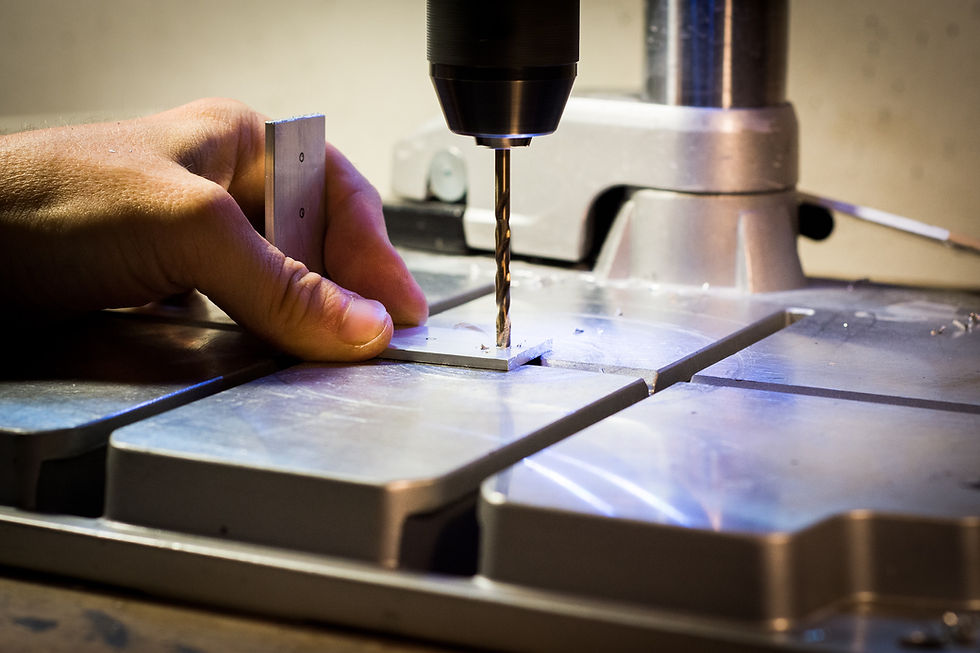 Drilling into component material