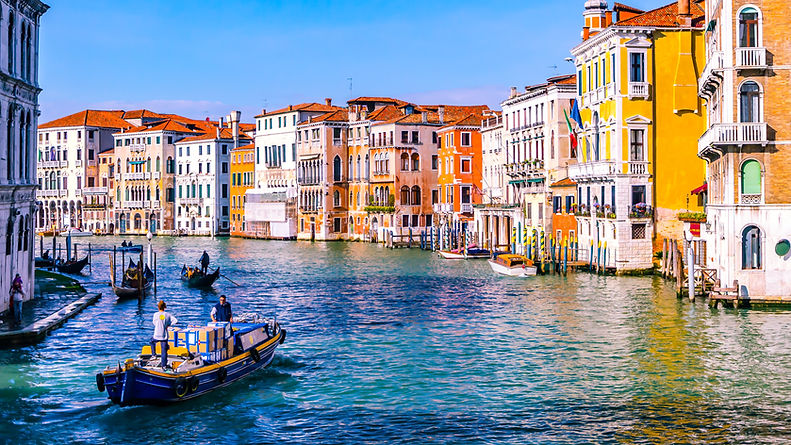 Boats in Venice Italy by Kit Suman