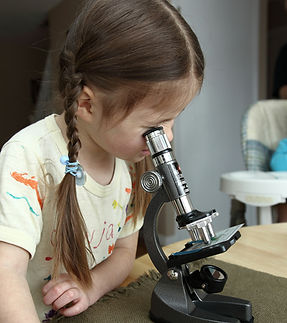 girl with a microscope