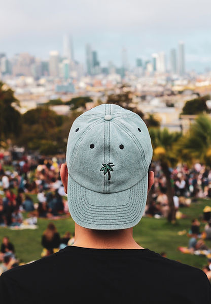 cap on a person's head