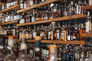 Bottles of alcohol on a wall