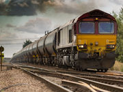 train with cloud background