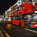 A blurred London bus