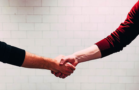 Handshake to show reliability and openness.