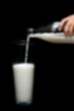 g glass of milk. a jug of milk pouring milk into a big glass. hand holding a jug.