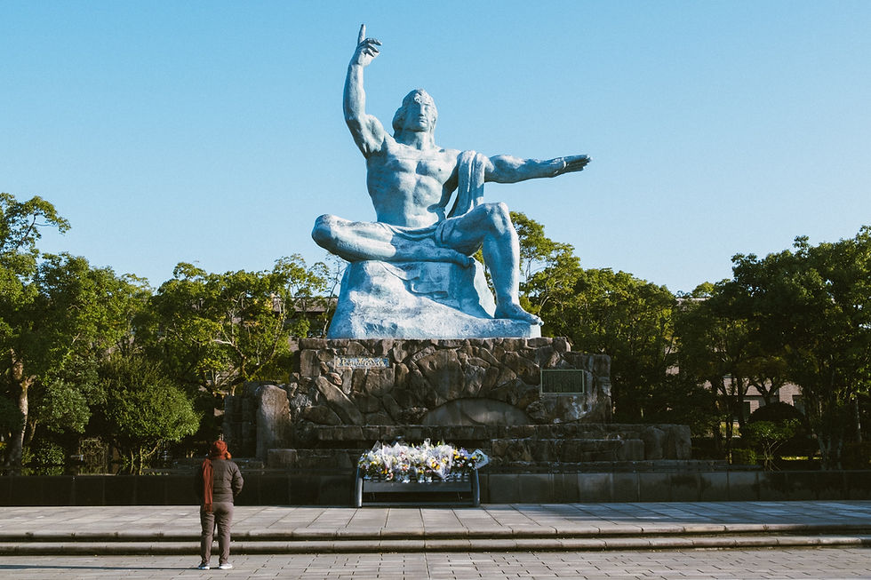 Blue Statue in Nagasaki, Japan