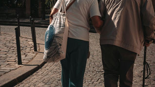 A couple walking together
