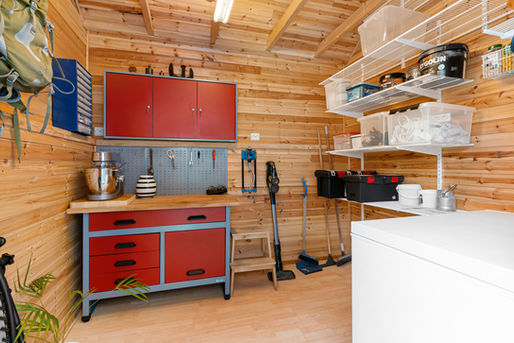 Pegboards, shelving