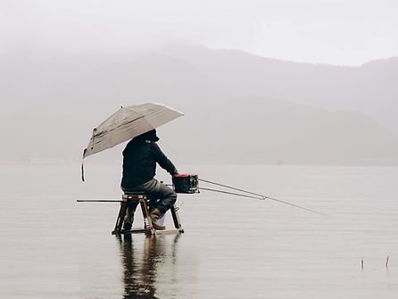Person fishing - sense of calm, stress management, self-care counselling for burnout