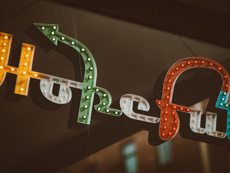 The word "hopeful" in lights