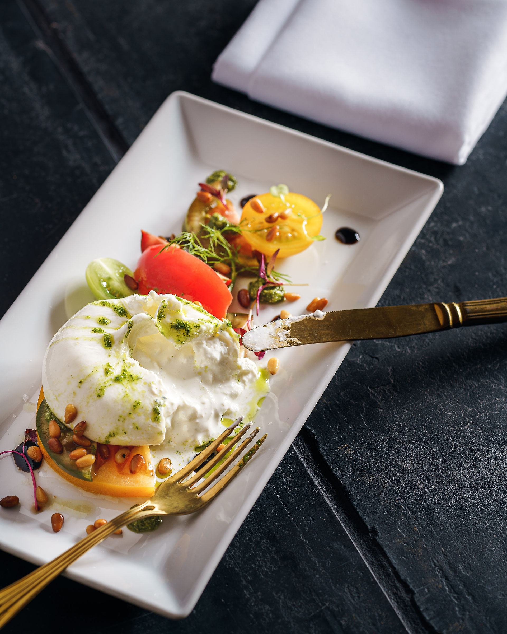 Delicious fresh creamy Burrata