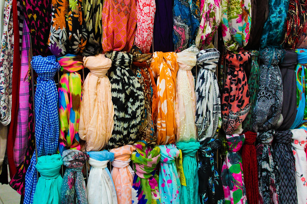 A scarf to protect your neck from the air conditioning on a plane