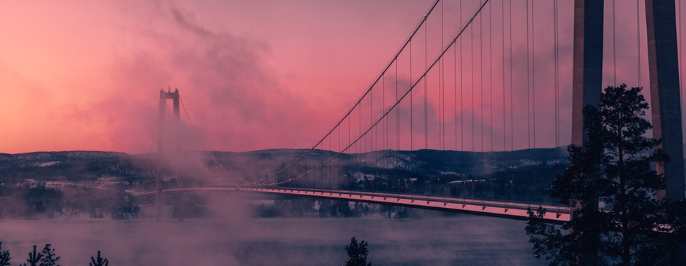 Beautiful Sunset Sky in Högakustenbron, Sweden