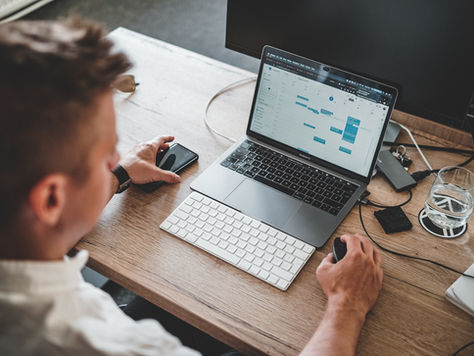 Man sitting at a computer