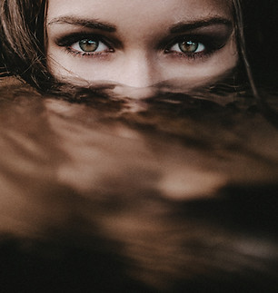 Woman empowering eyes for healing journey