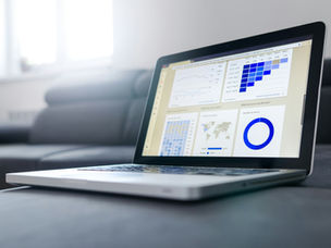 sales data on a laptop screen