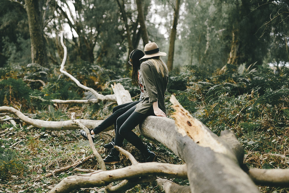 Women talking outdoors