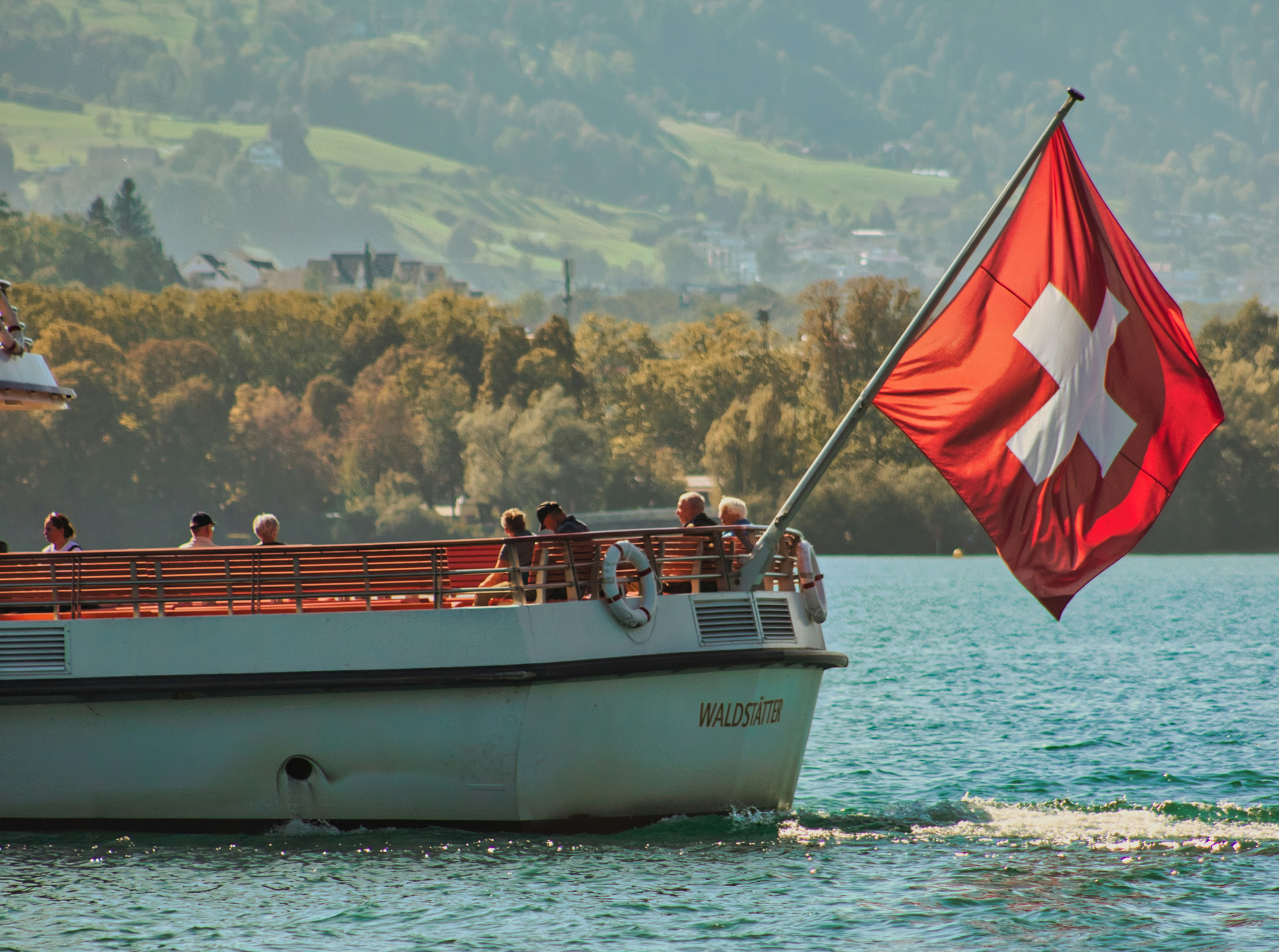 A boat on Lake Lucerne