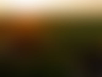 Sunset over a grassy landscape with a hill, stone ruins, and a lone tree. Warm hues dominate the tranquil evening scene.