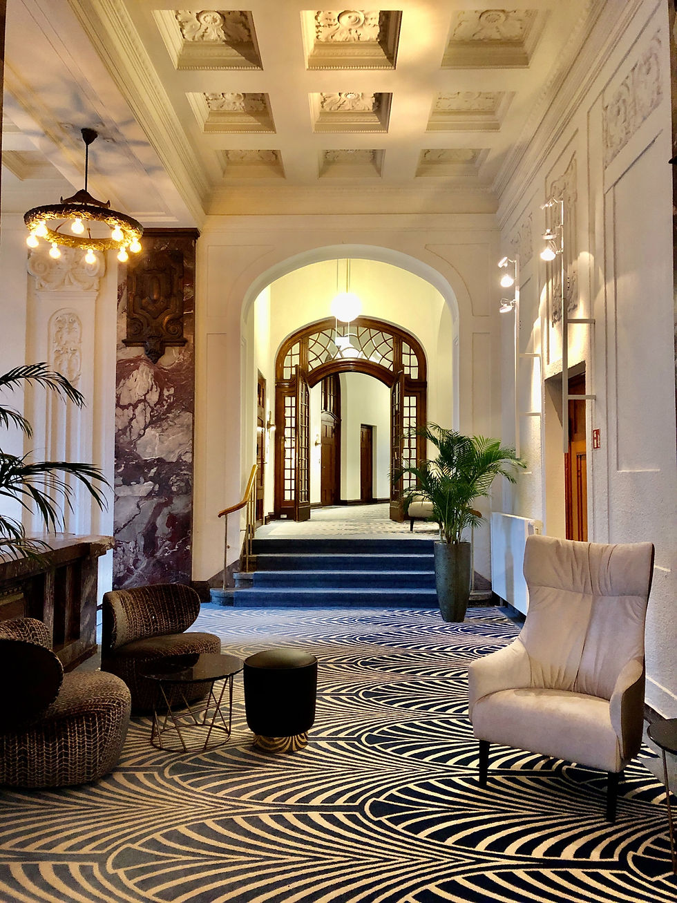 Elegant hotel lobby reflecting luxury travel standards.