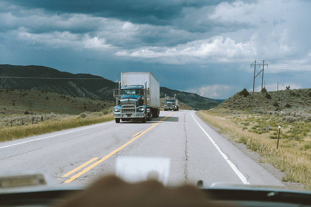 Truck company driver hauling interstate freight