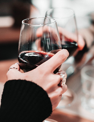Drinking red wine