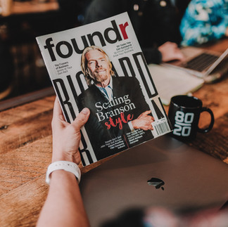 Richard Branson on the cover of foundr
