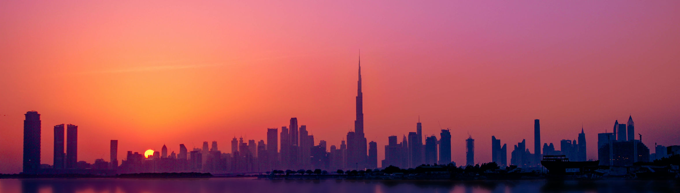 Sunset over Dubai, the destination for one of our virtual 10km runs