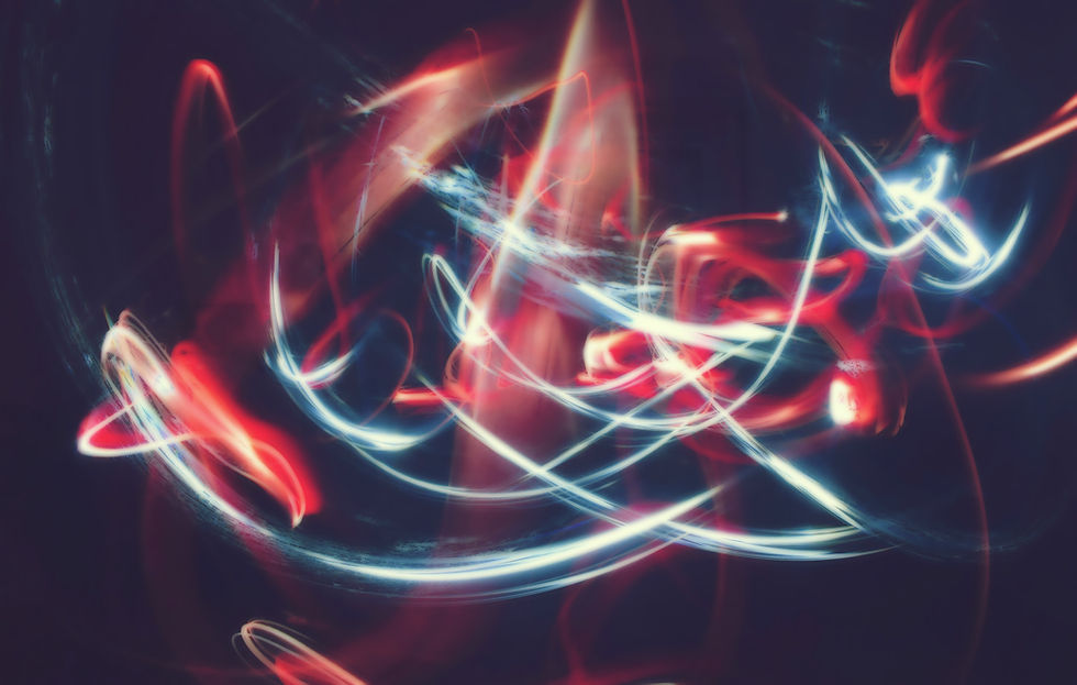 streaks of light in a dark room