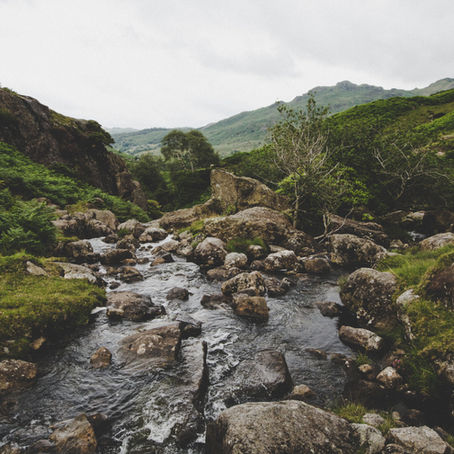 Water flowing gently, representing tranquillity.