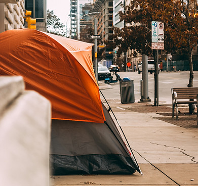 Tent on street