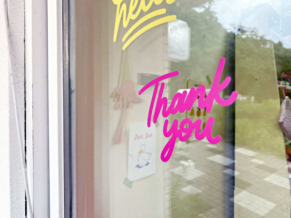 Thank you window decal
