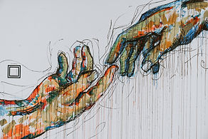 Abstract illustration of two hands reaching toward each other—symbolizing collaboration and community partnership