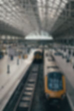 rail trains in train station