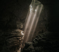 Cavern with light pouring in