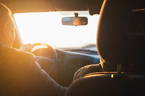 Person in a taxi