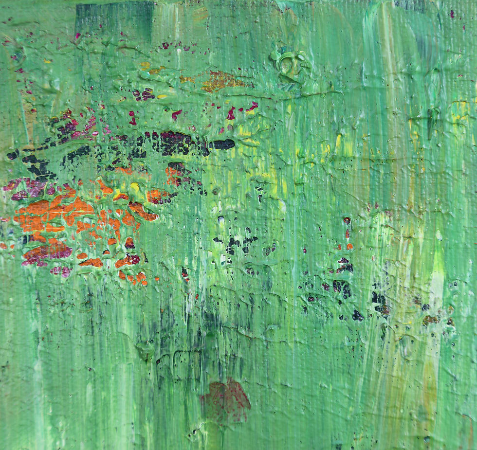 green abstract painting