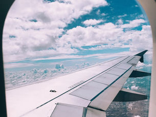 Wing of an airplane during flight