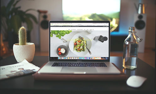 A restaurant website displayed on a laptop screen